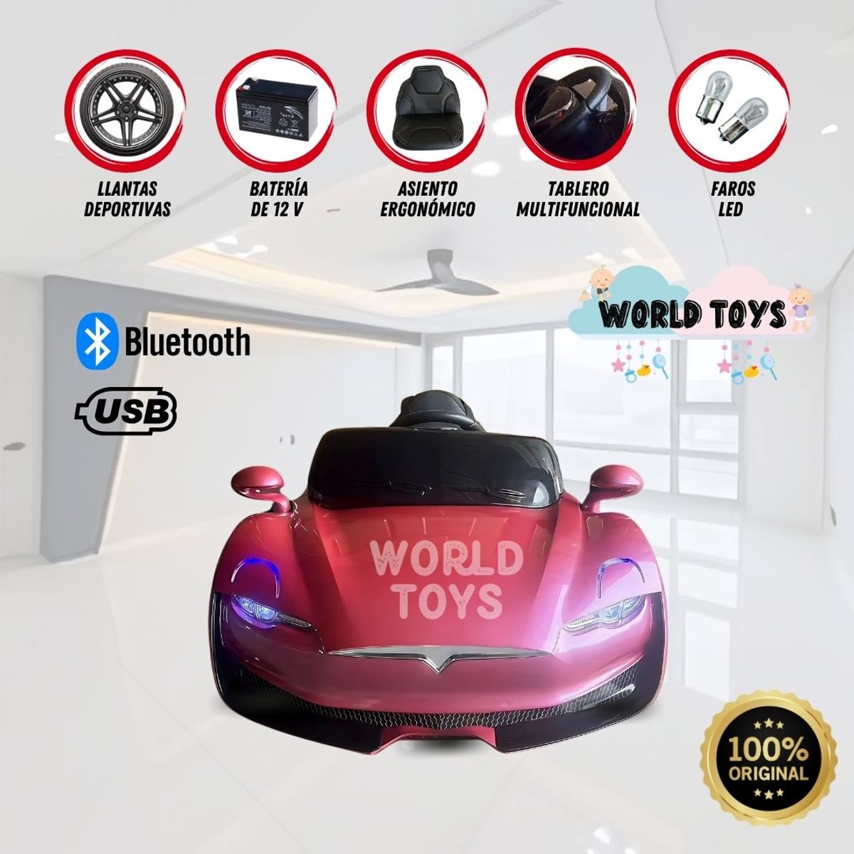 TESLA - Auto Deportivo a Batería  «MARTELLE» Edición Limitada Pink