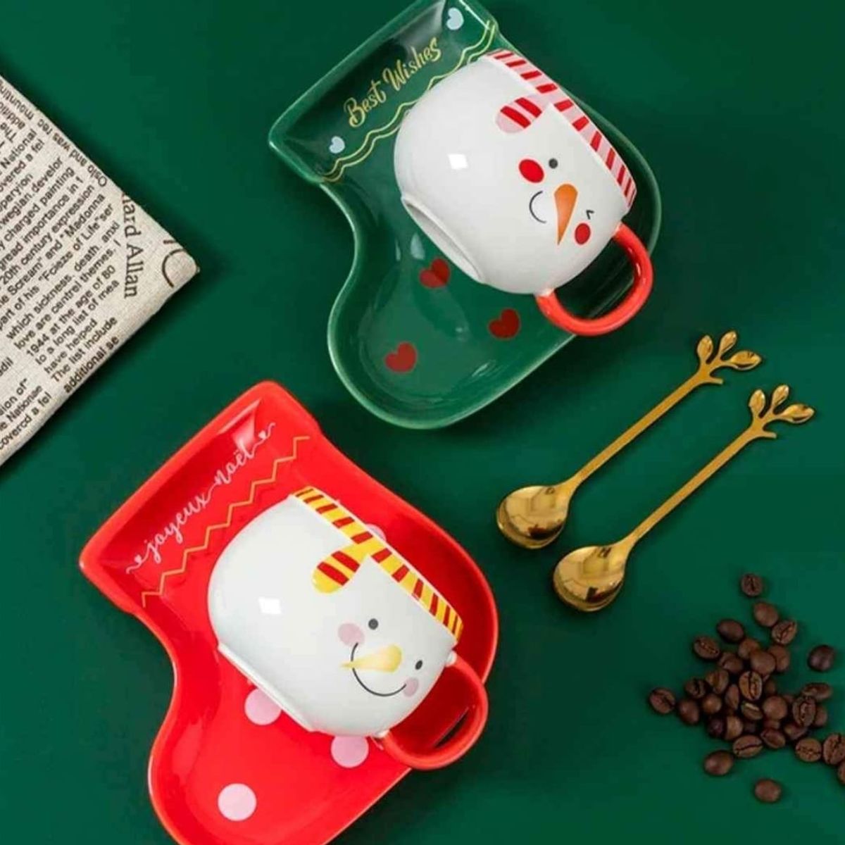 GENERICO - Taza Navideña con plato y cucharita