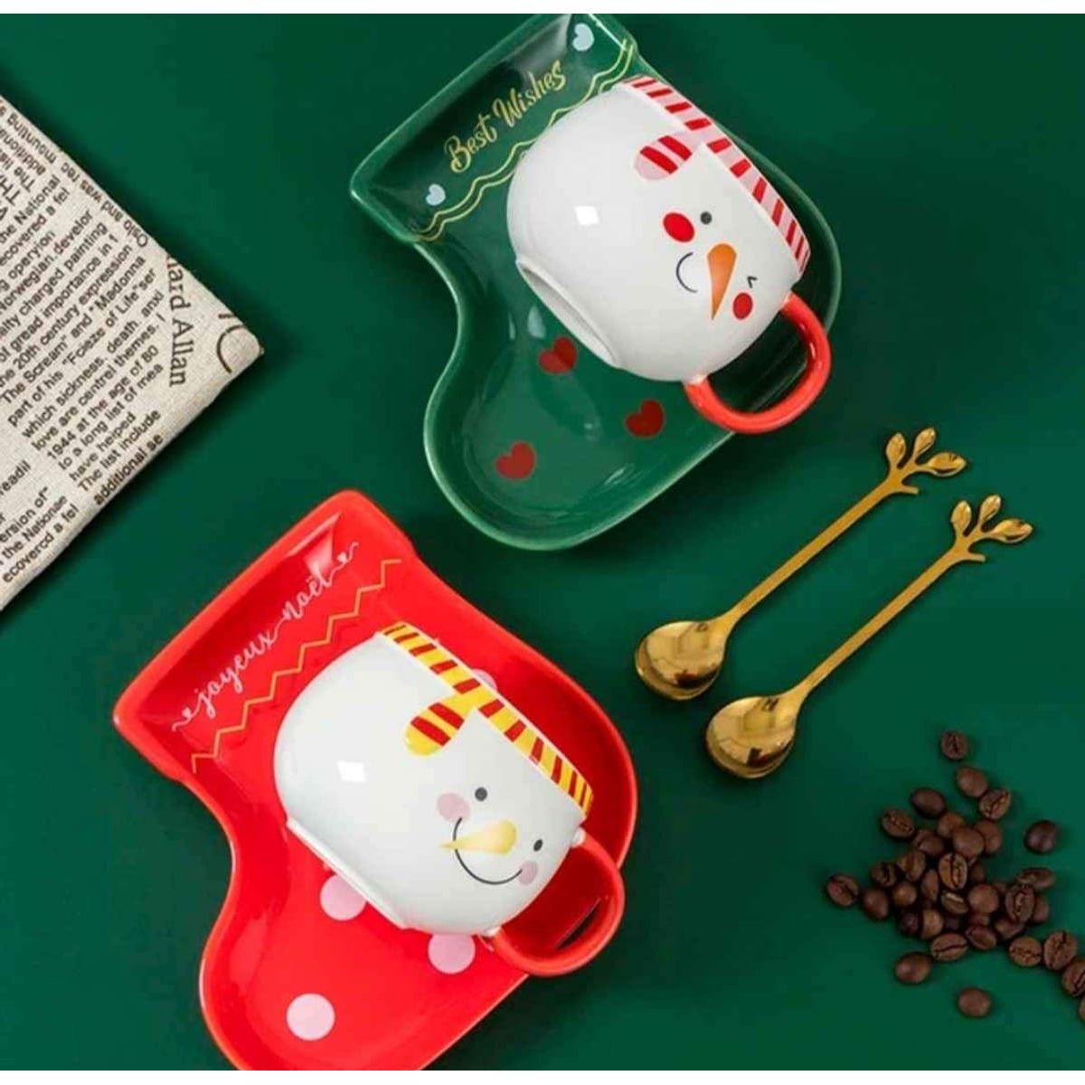 GENERICO - Taza Navideña con plato y cucharita