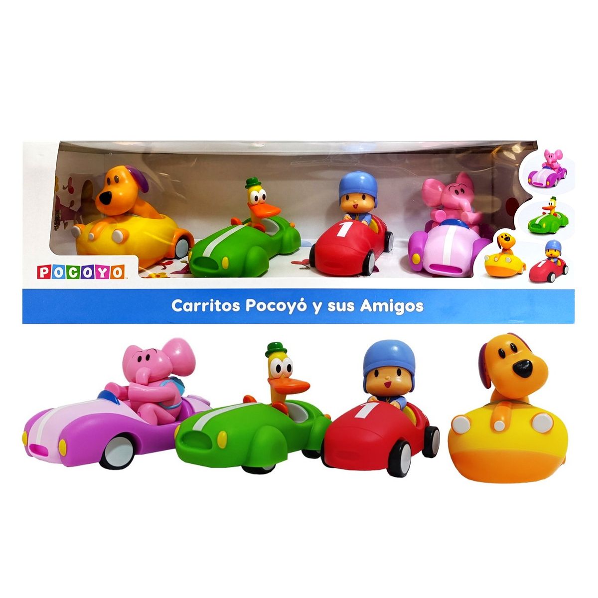 POCOYO - Juguete Set de Vehículos Pocoyo y sus Amigos 4pcs