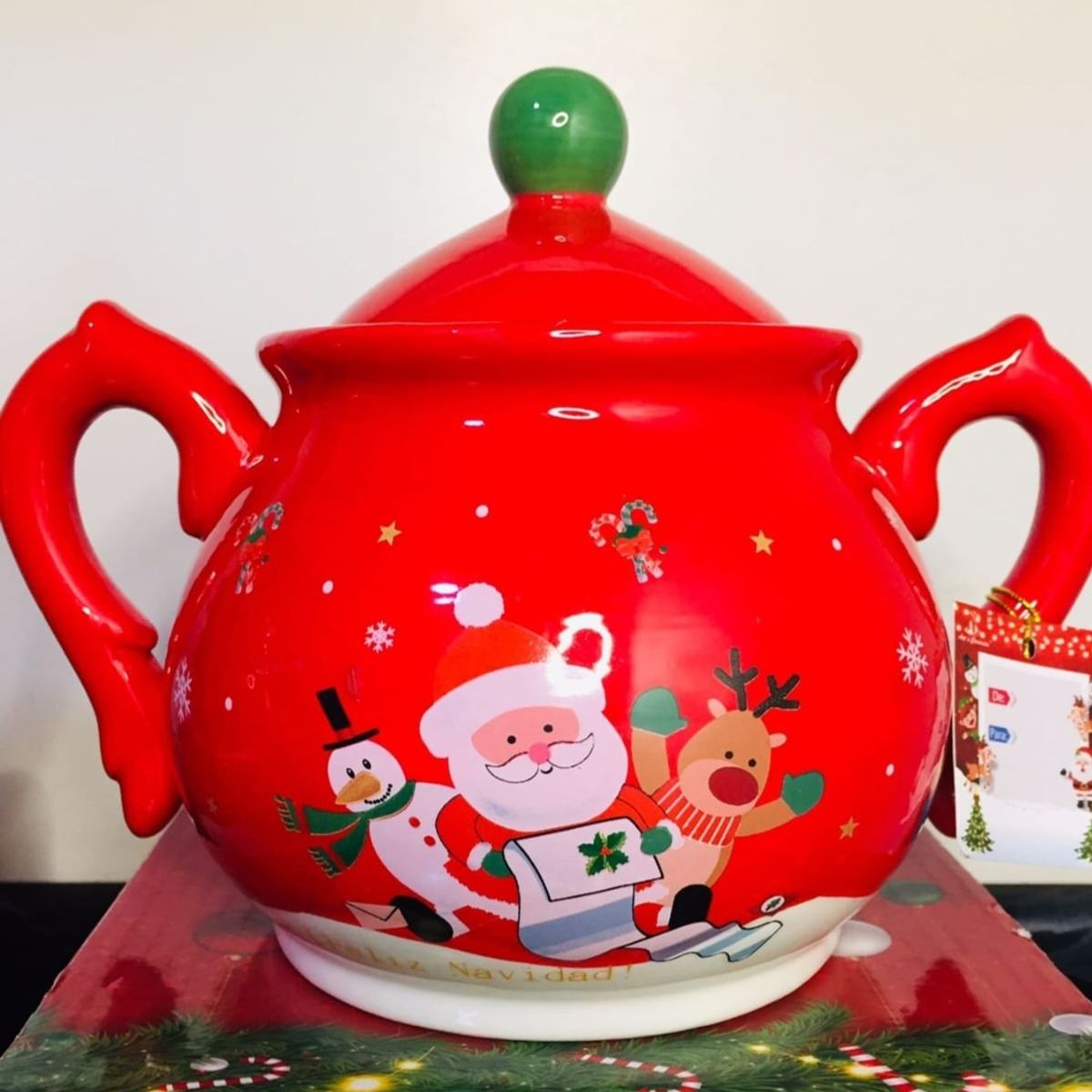 GENERICO - Azucarera Rojo con diseño Navideño