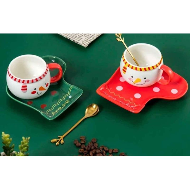 GENERICO - Taza Navideña con plato y cucharita