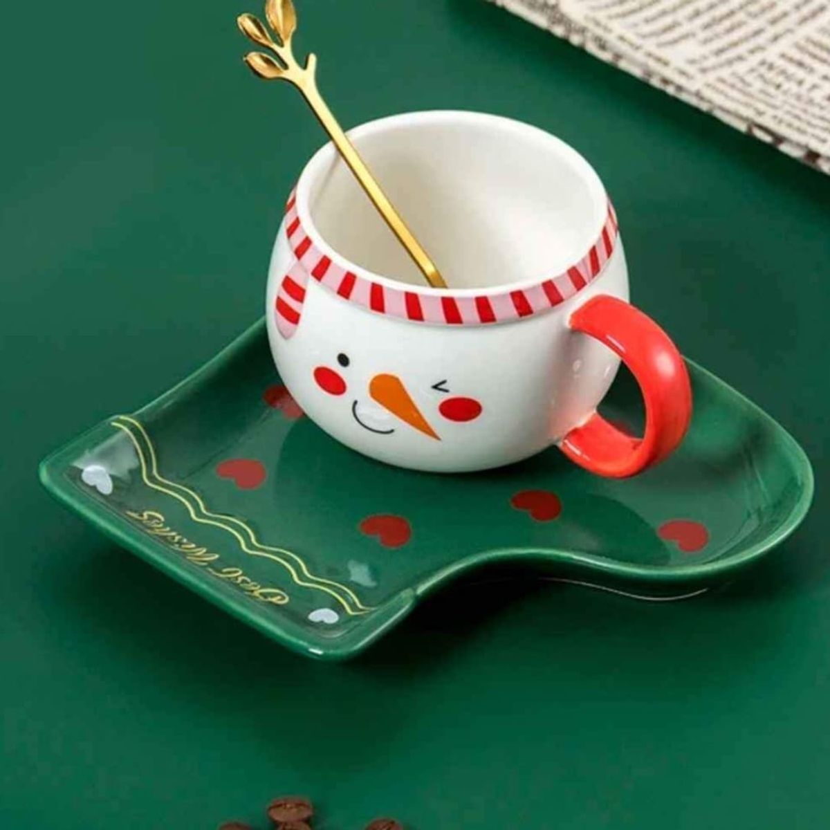 GENERICO - Taza Navideña con plato y cucharita