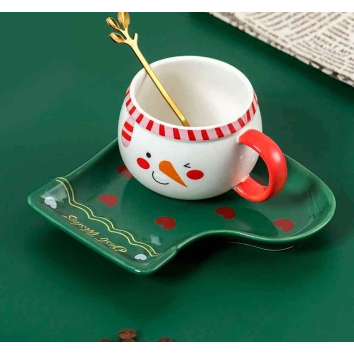 GENERICO - Taza Navideña con plato y cucharita