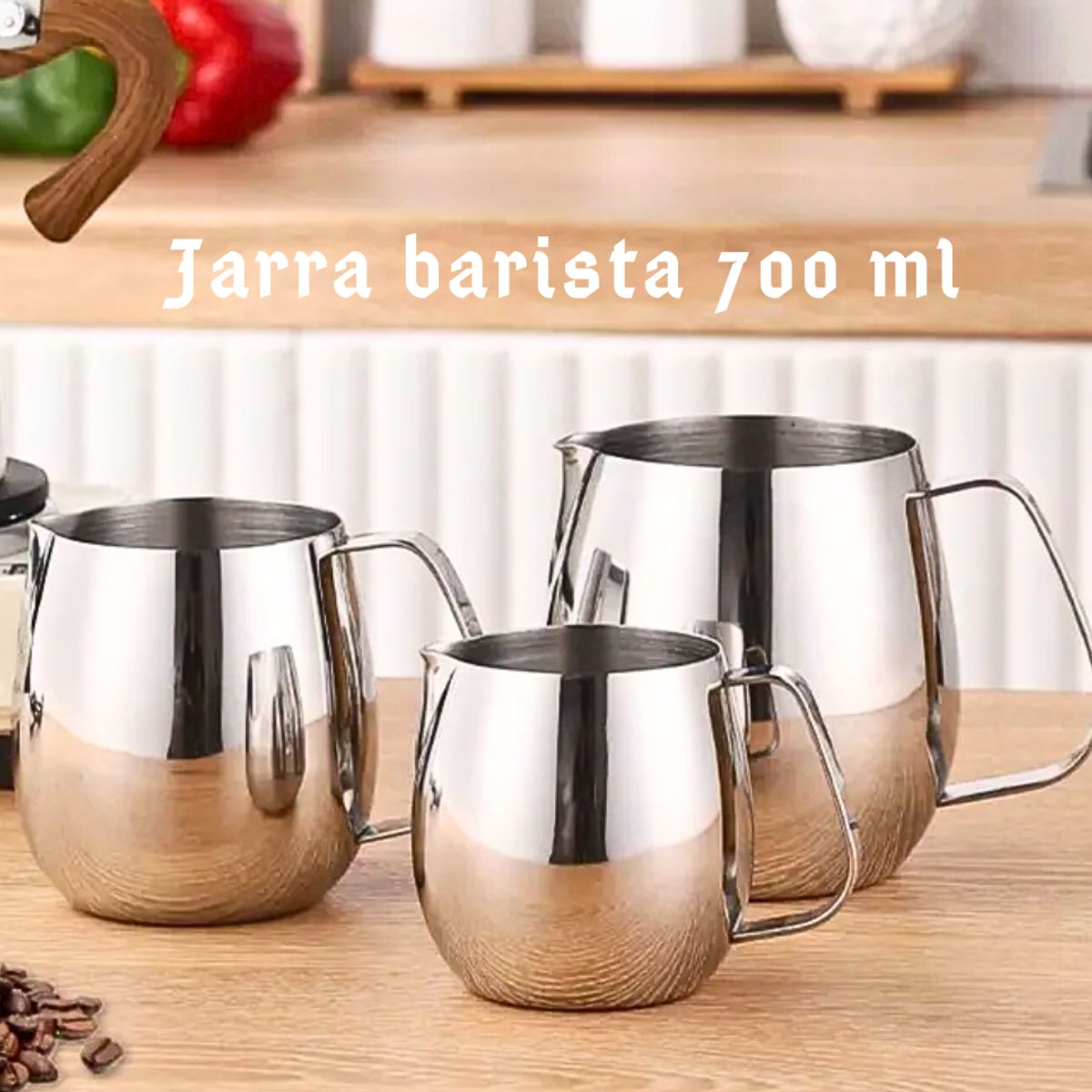 GENERICO - Jarra barista redondeada de 700 ml