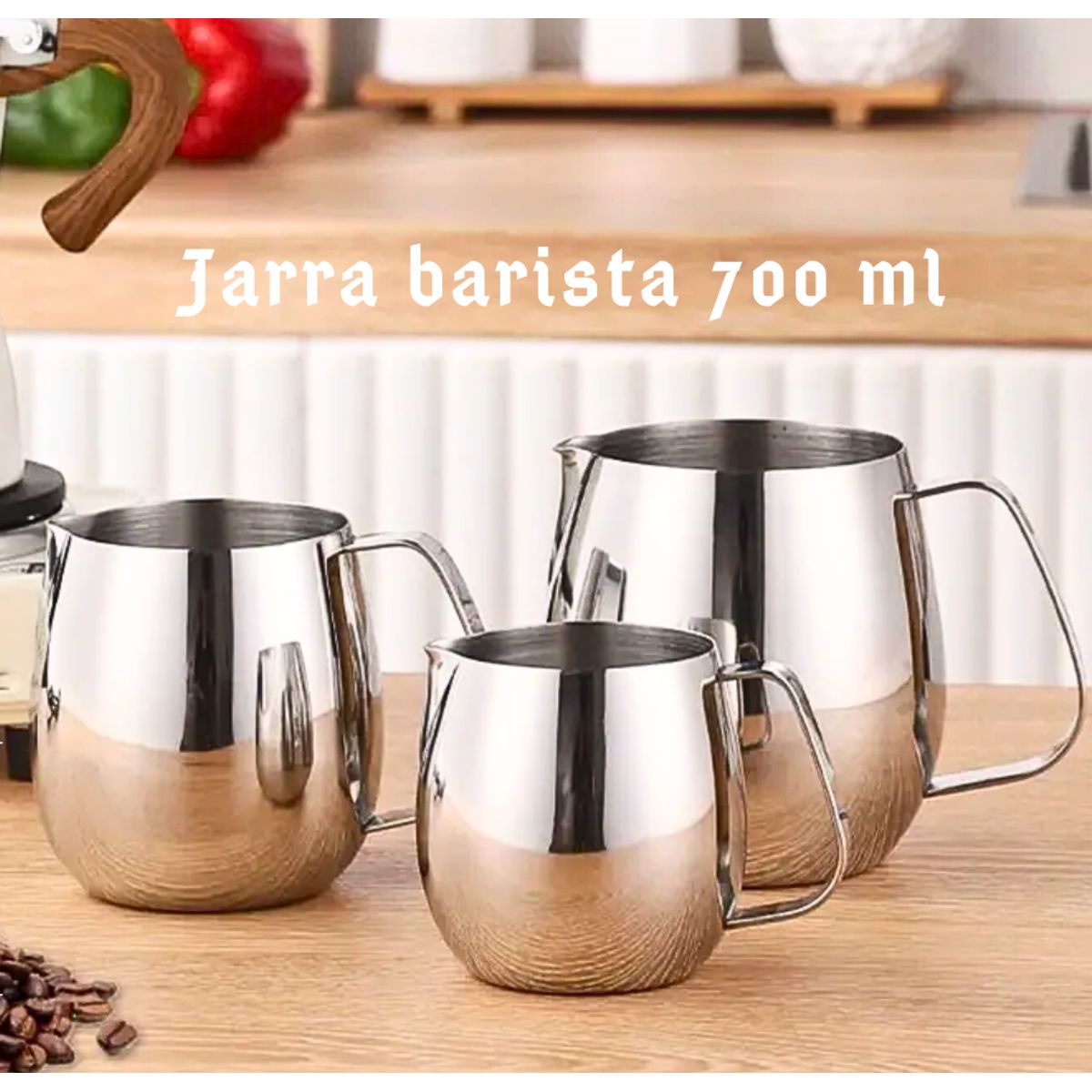 GENERICO - Jarra barista redondeada de 700 ml