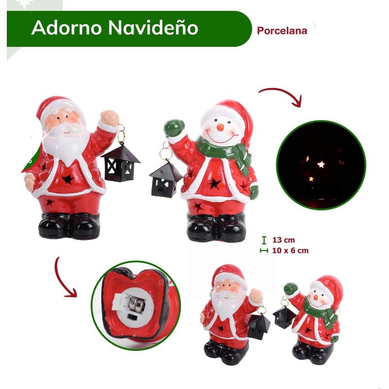GENERICO - Adorno Navideño de Ceramica con luz Led