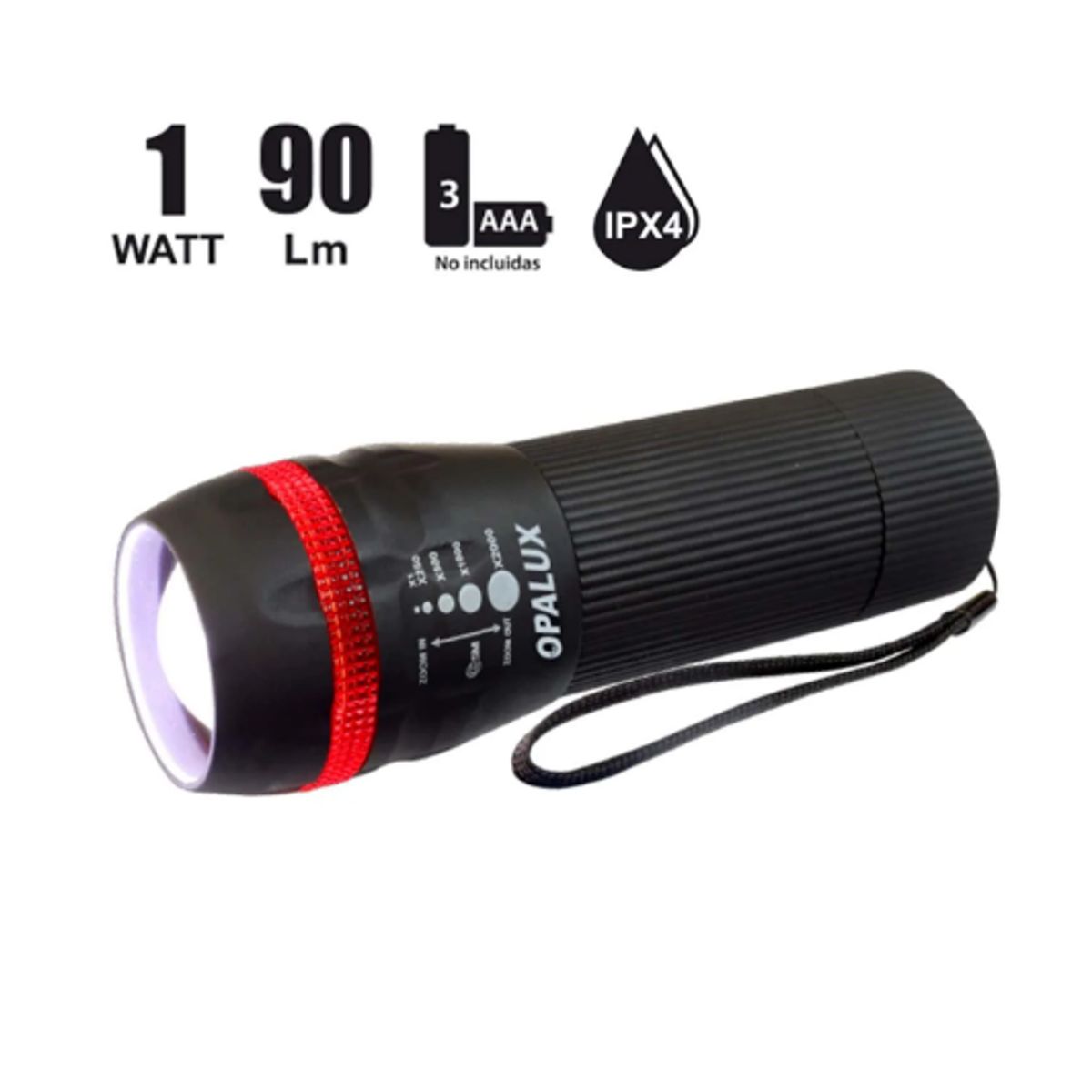 OPALUX - Linterna LED Largo Alcance 1W OP-6605 OPALUX