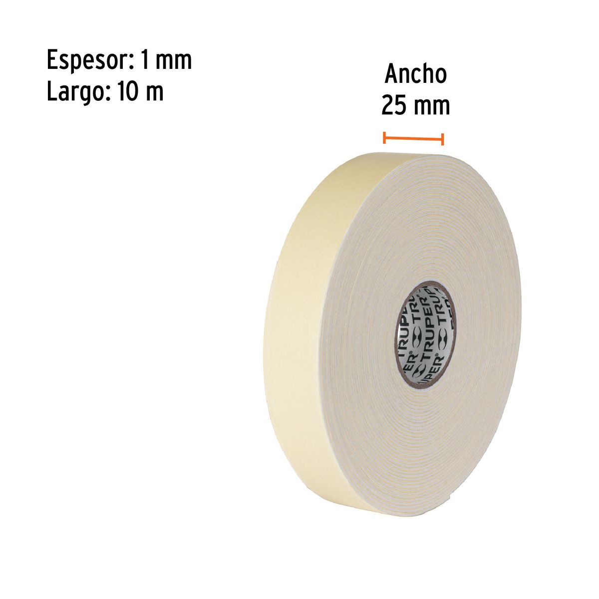 TRUPER - Cinta 1" X 10m Doble Contacto 11728 Truper