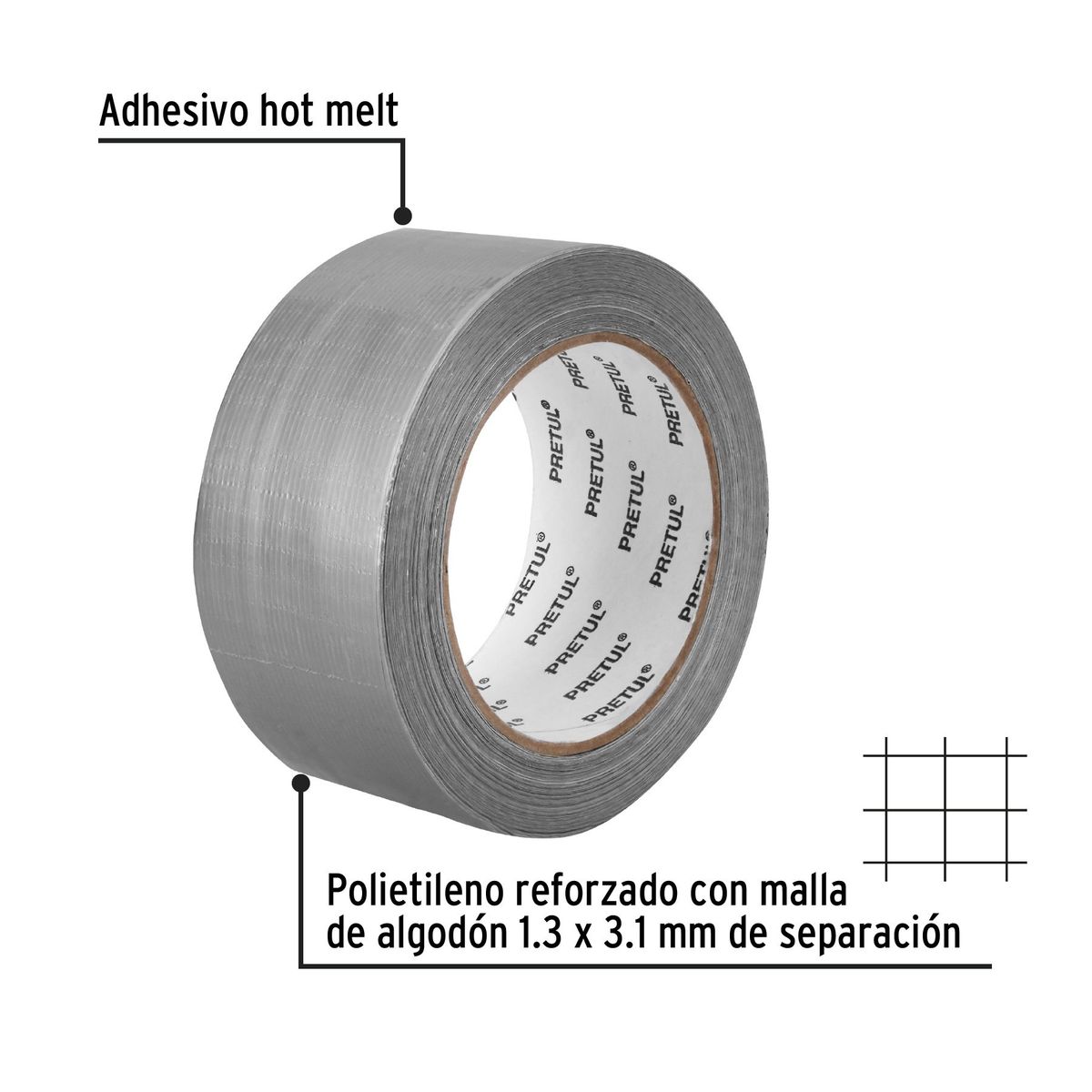 PRETUL - Cinta 2" x 30m Ducte Tape 20529 Pretul