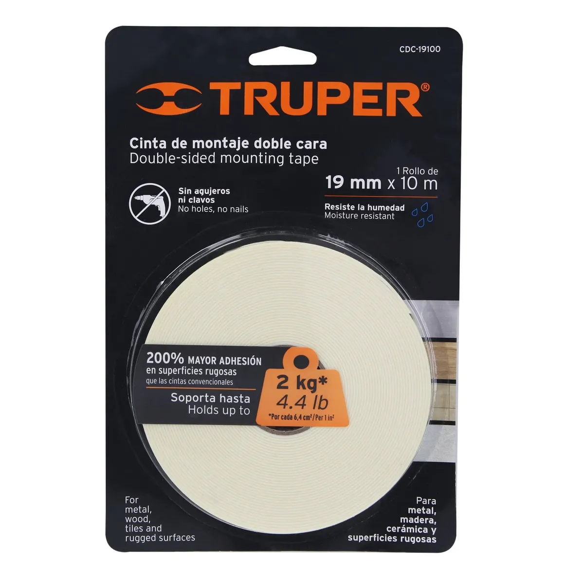 TRUPER - Cinta 3/4" X 10m Doble Contacto 11726 Truper