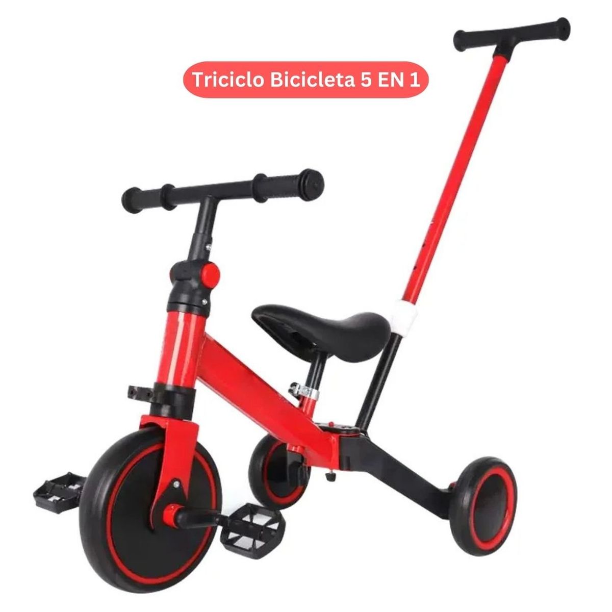 GENERICO - Bicicleta Triciclo 5 en 1 para Niños color Rojo
