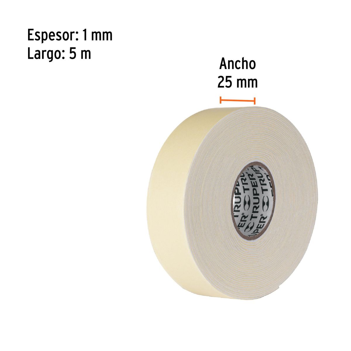 TRUPER - Cinta 1" x 5m Doble Contacto 11727 Truper