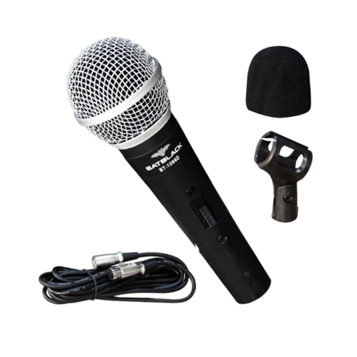 BATBLACK - Micrófono Vocal Dinámico Unidireccional BT-1006D BATBLACK