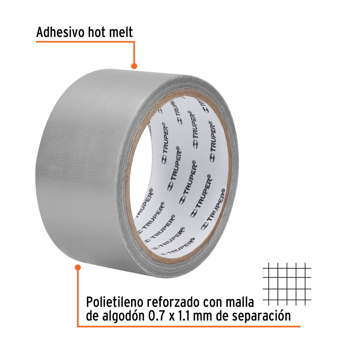 TRUPER - Cinta 2" x 10m Ducte Tape 12586 Truper