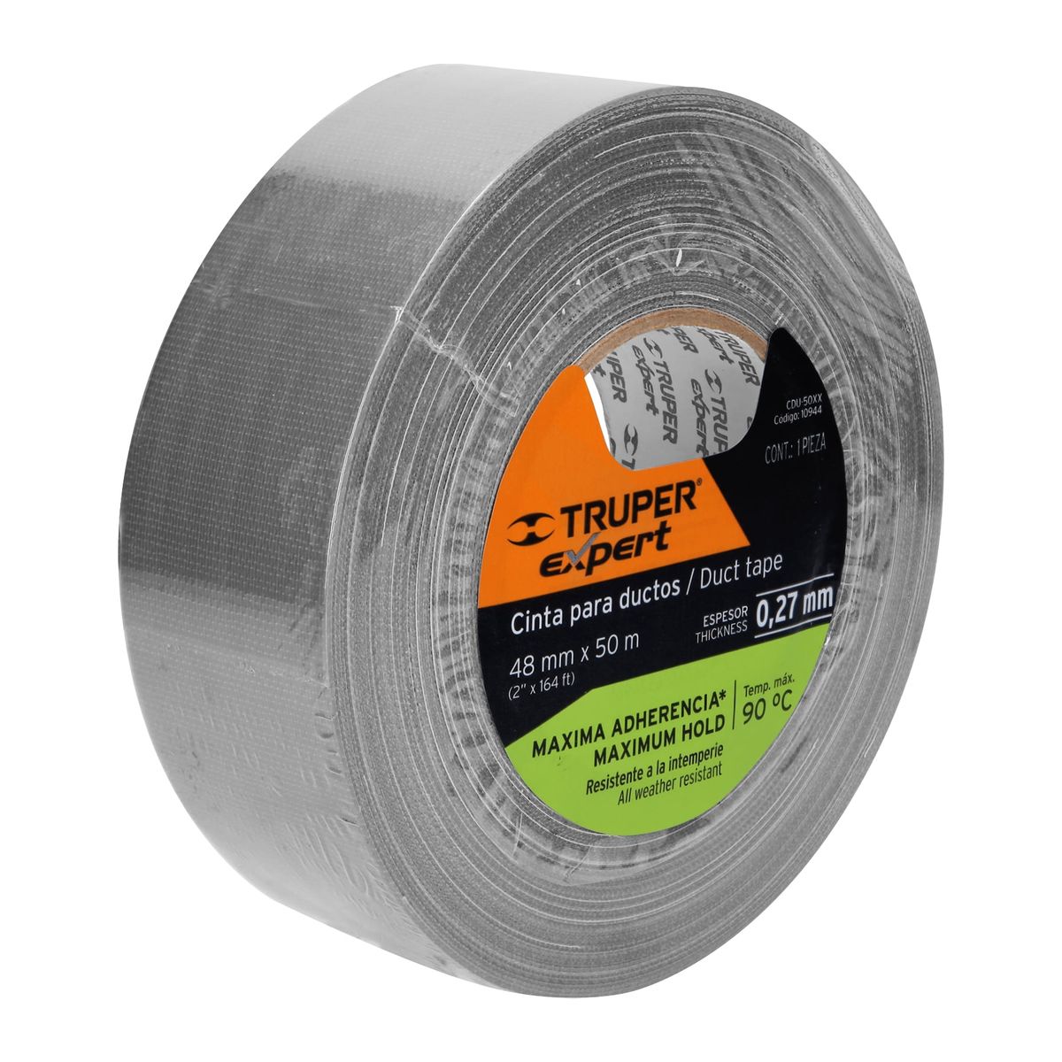 TRUPER - Cinta 2" x 50m Ducte Tape 10944 Truper Expert