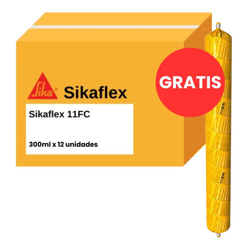 SIKA - Pack 12 sellador para fisuras Sikaflex 11FC blanco + 1 Sikaflex 11FC marrón