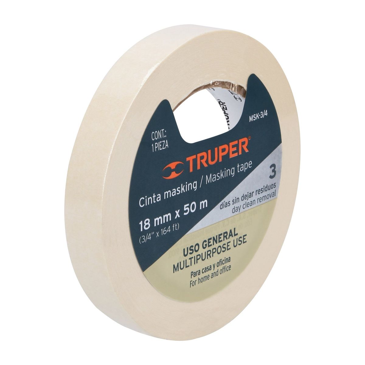 TRUPER - Cinta 3/4" x 50m Masking Tape 12590 Truper