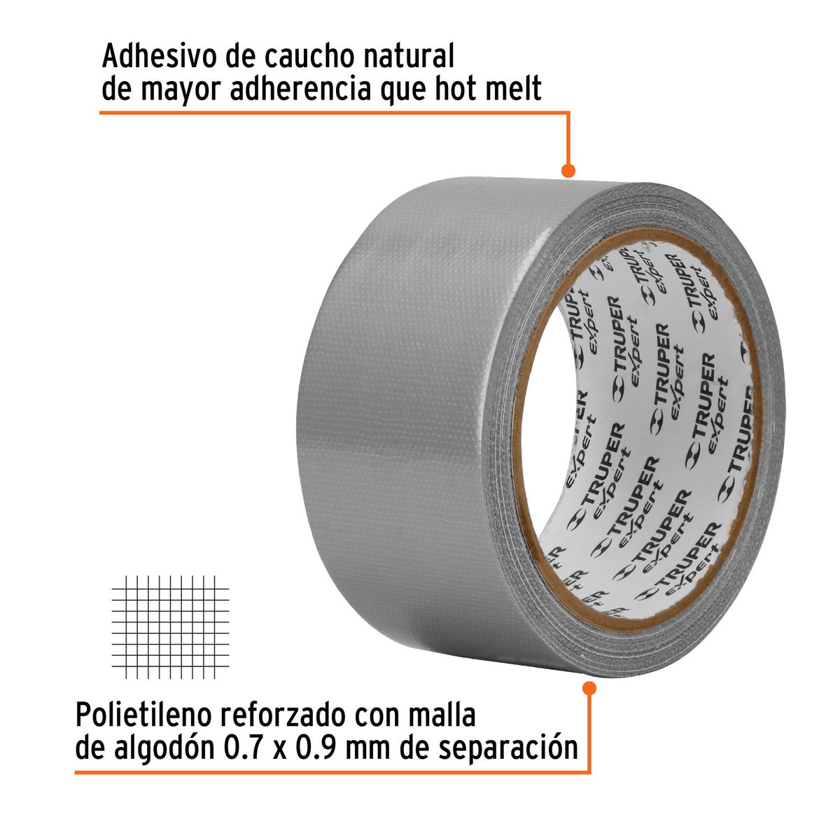 TRUPER - Cinta 2" x 10m Ducte Tape 10932 Truper Expert