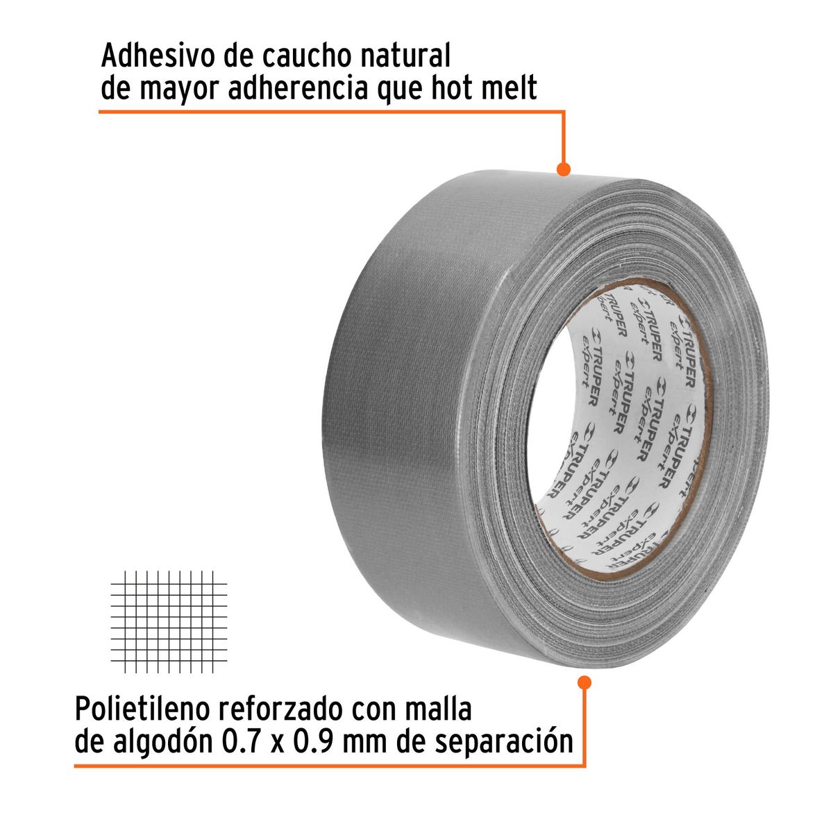 TRUPER - Cinta 2" x 30m Ducte Tape 10933 Truper Expert
