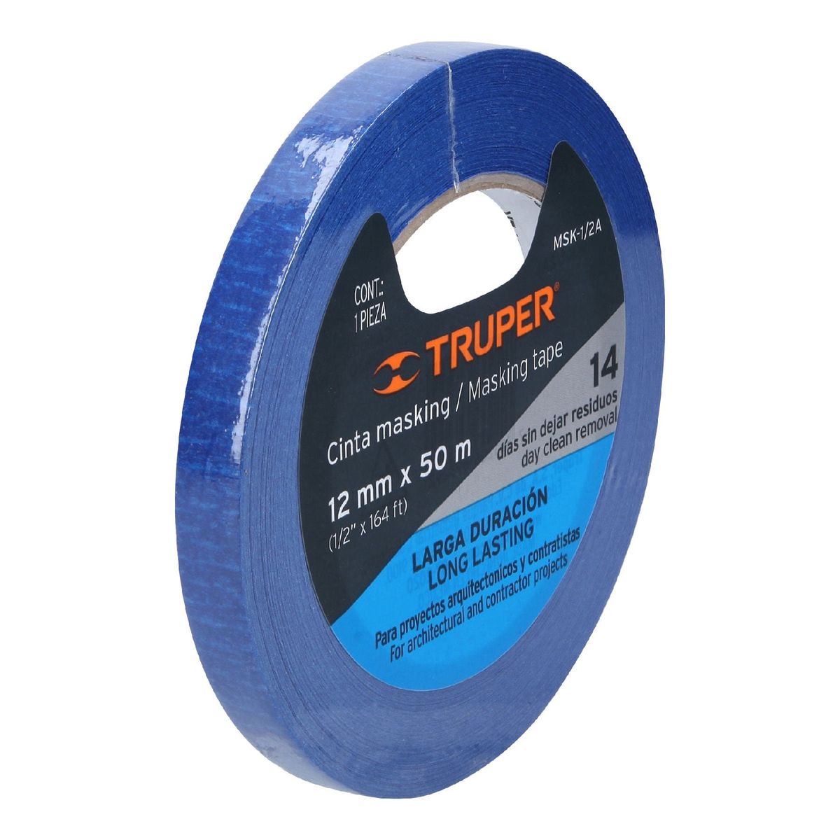TRUPER - Cinta 1/2" x 50m Azul Masking Tape 12620 Truper