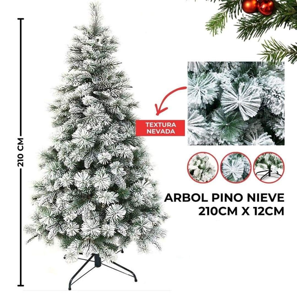 GENERICO - Árbol de Navidad Pino Nieve 210M