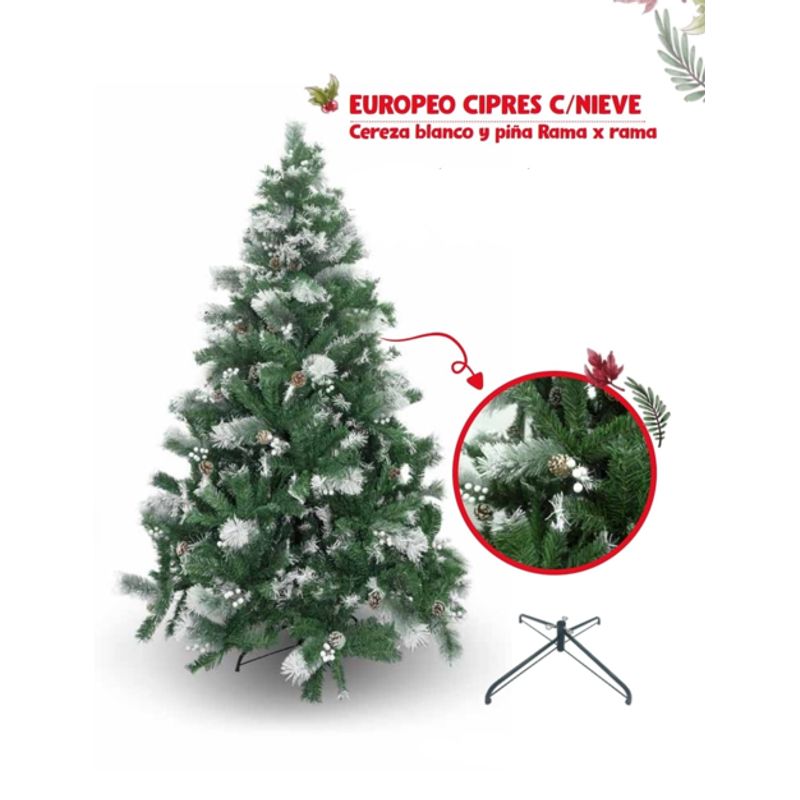 GENERICO - Árbol de Navidad Cipres con Nieve 210M Rama x Rama