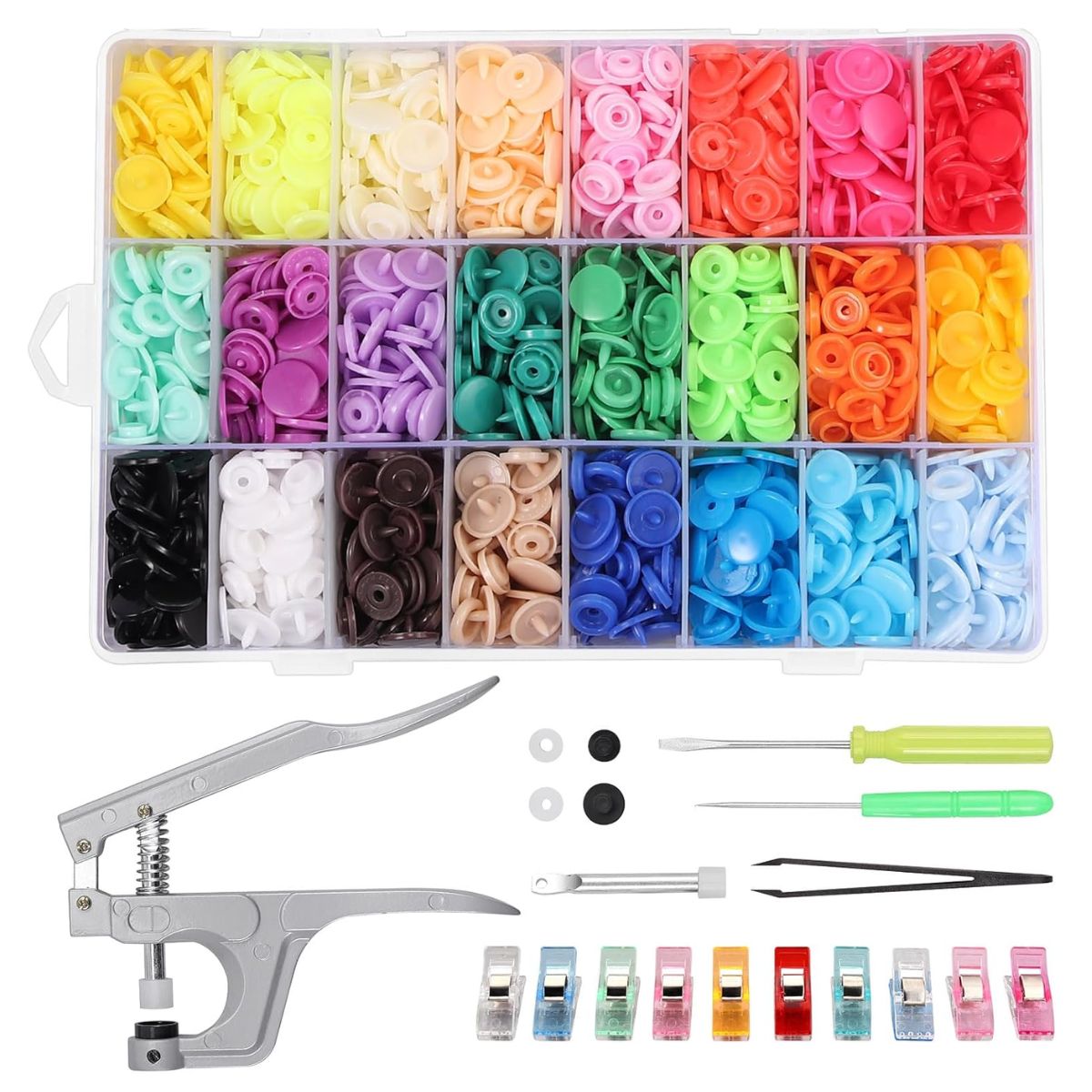 GENERICO - Alicate Mas 24 Juego De Broches Plastico Snaps