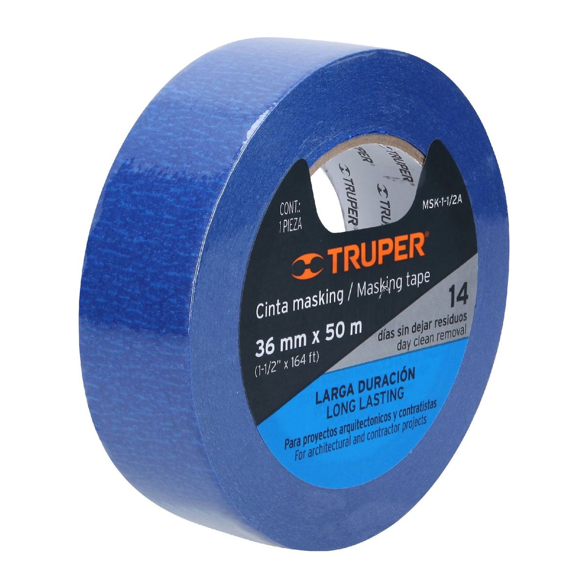 TRUPER - Cinta 1 1/2" x 50m Azul Masking Tape 12623 Truper