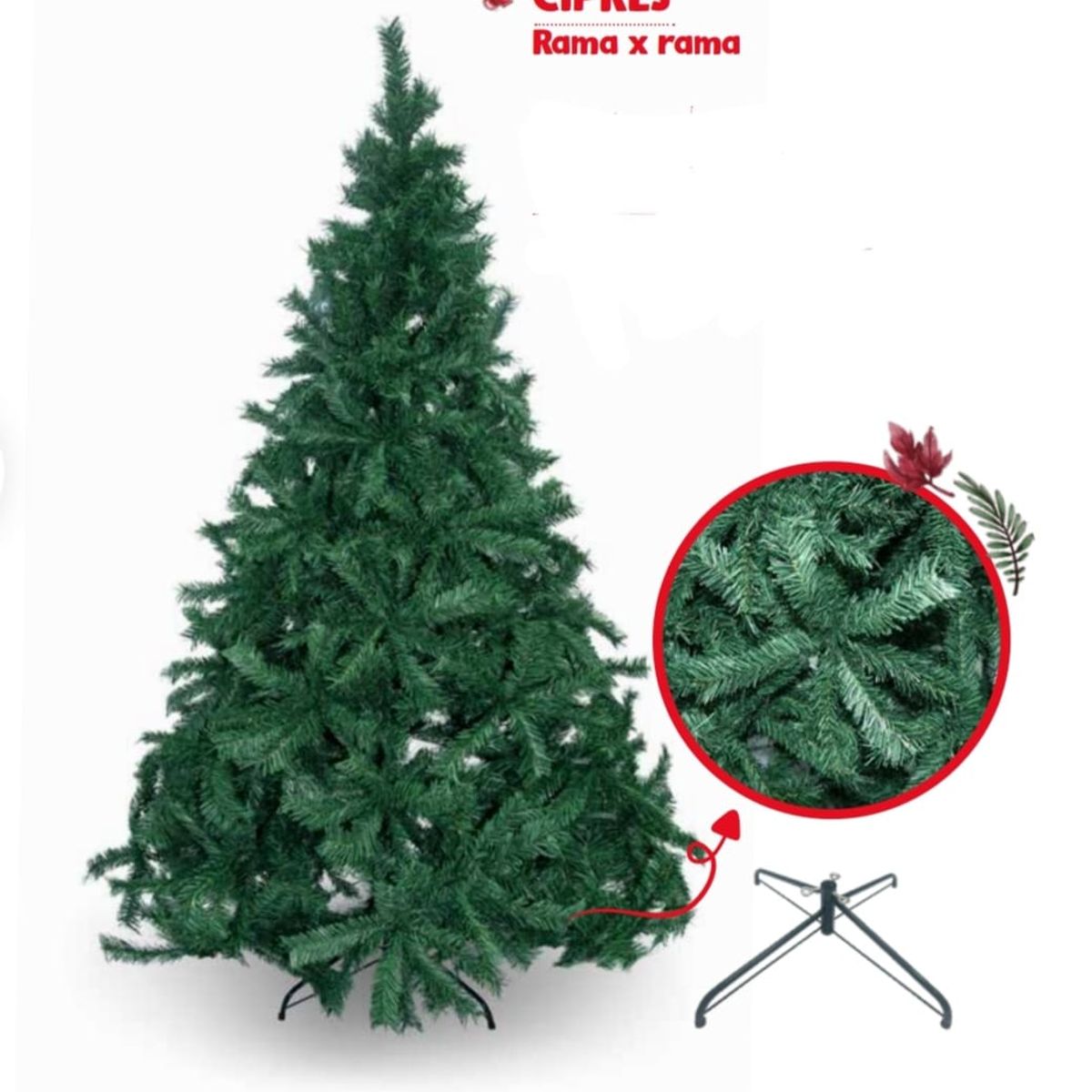 GENERICO - Árbol de Navidad Frondoso Pino Cipres 180M Rama x Rama