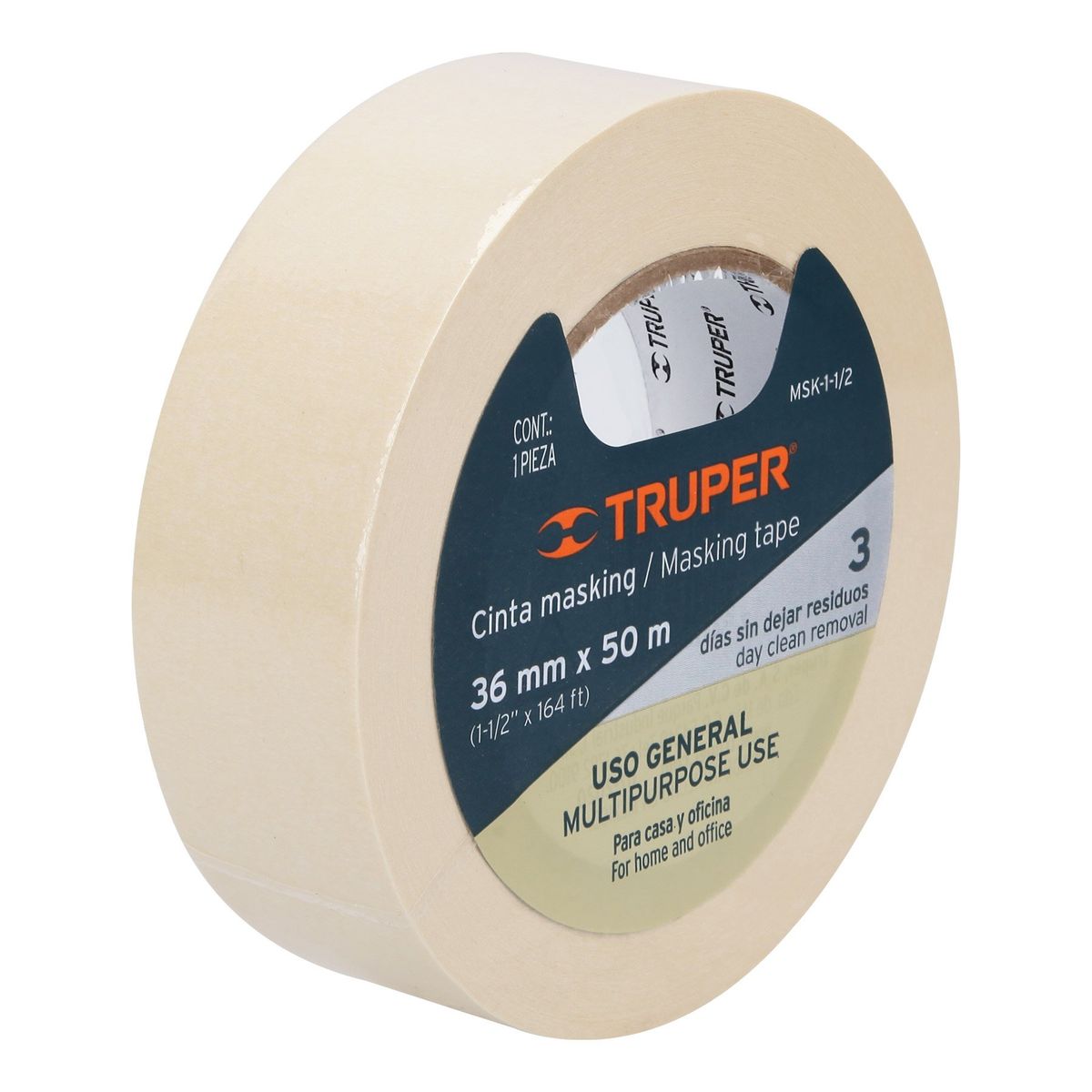 TRUPER - Cinta 1 1/2" x 50m Masking Tape 12592 Truper