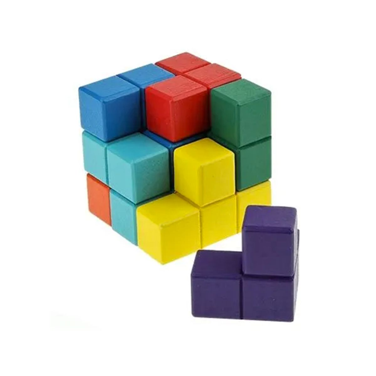 GENERICO - Cubo Soma Chico en Madera 7 pzas