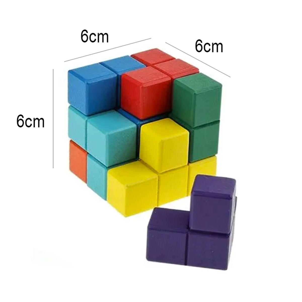 GENERICO - Cubo Soma Chico en Madera 7 pzas