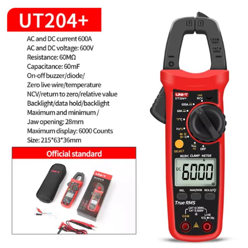 UNI T - PINZA AMPERIMETRICA DIGITAL UNI-T UT204+