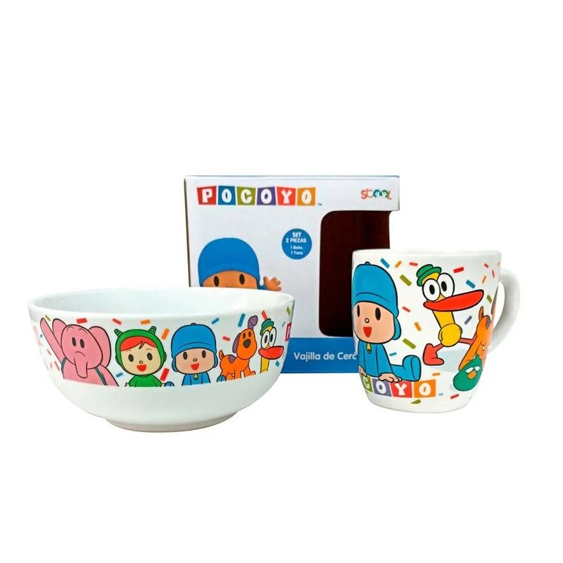 SCOOL - Set Cerámica 2 Pz Taza + Bolo Pocoyo