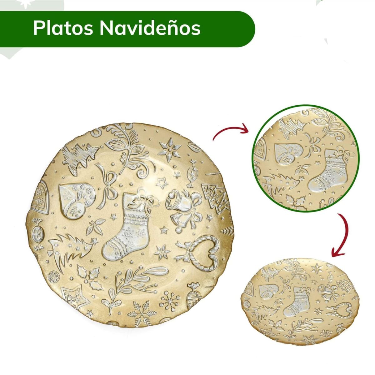 GENERICO - Plato Tendido con diseño Navideño