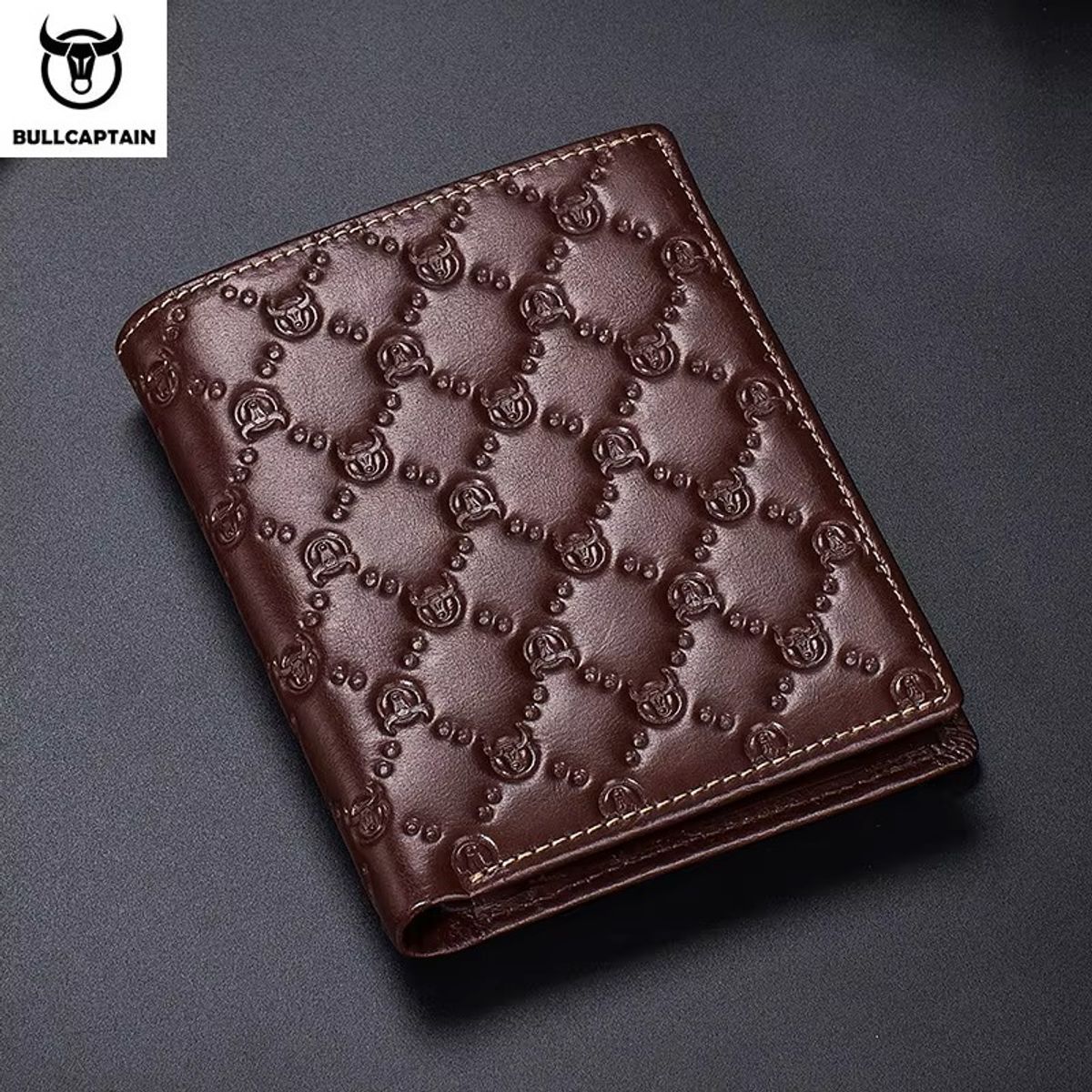 BULLCAPTAIN - BullCaptain - Billetera de Cuero QB-0204-V-CF - Marrón