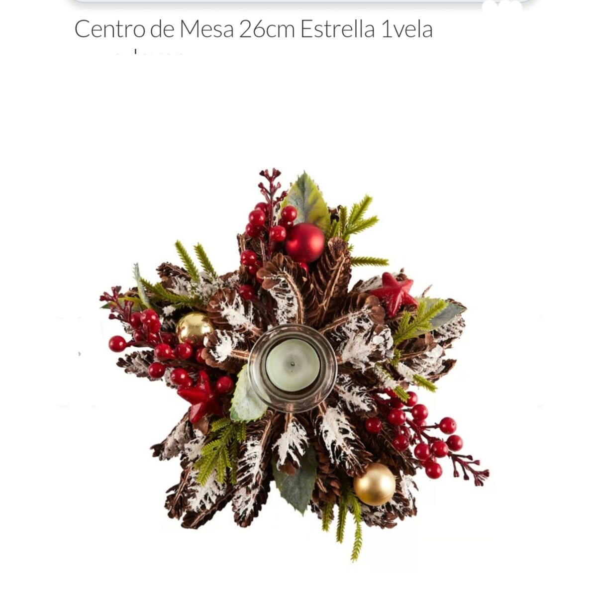 GENERICO - Centro de Mesa Estrella con una vela 26cm