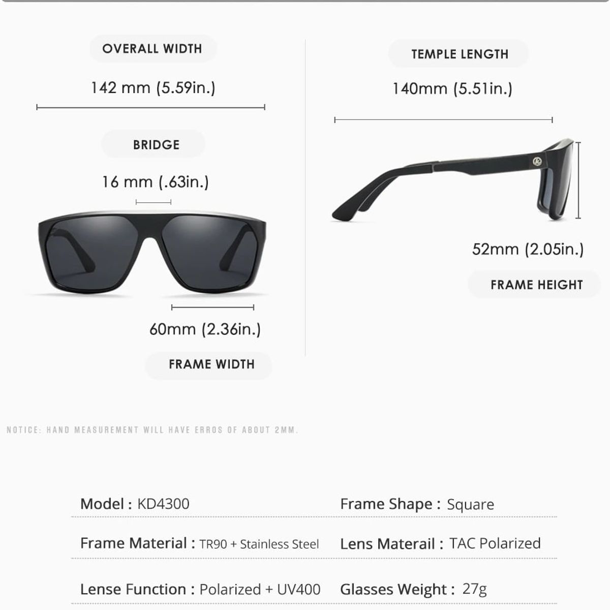 SM - LENTES DE SOL MARCA KDEAM KD4300