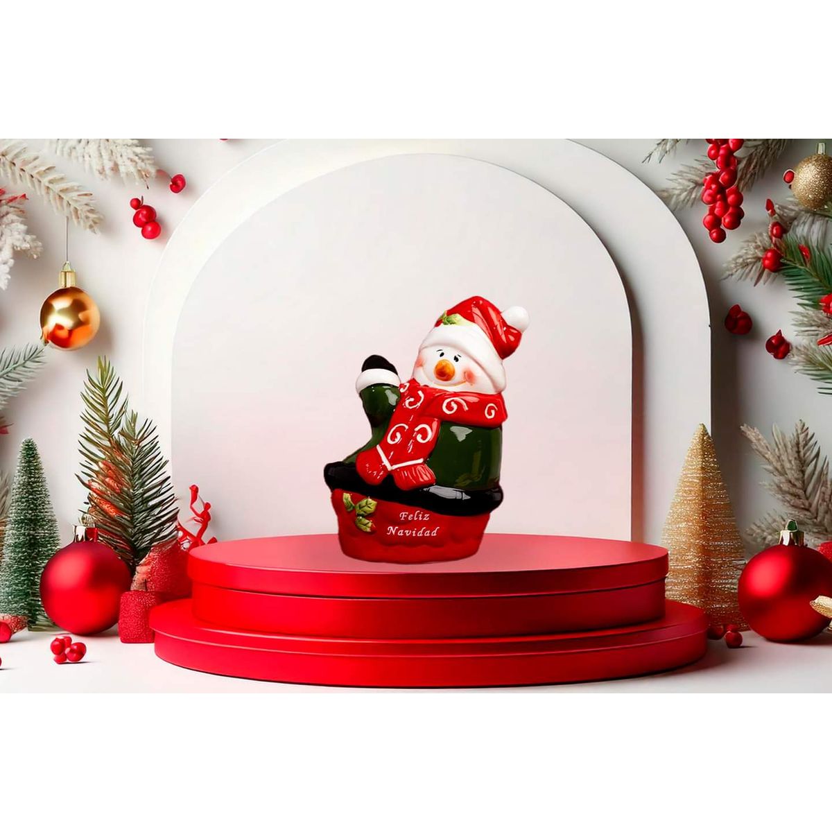 GENERICO - Portavino Navideño con Diseño Muñeco de Nieve