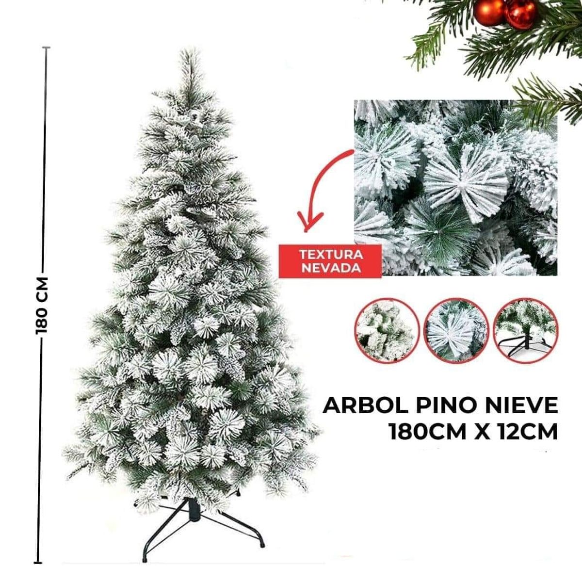 GENERICO - Árbol de Navidad Pino Nieve 180M