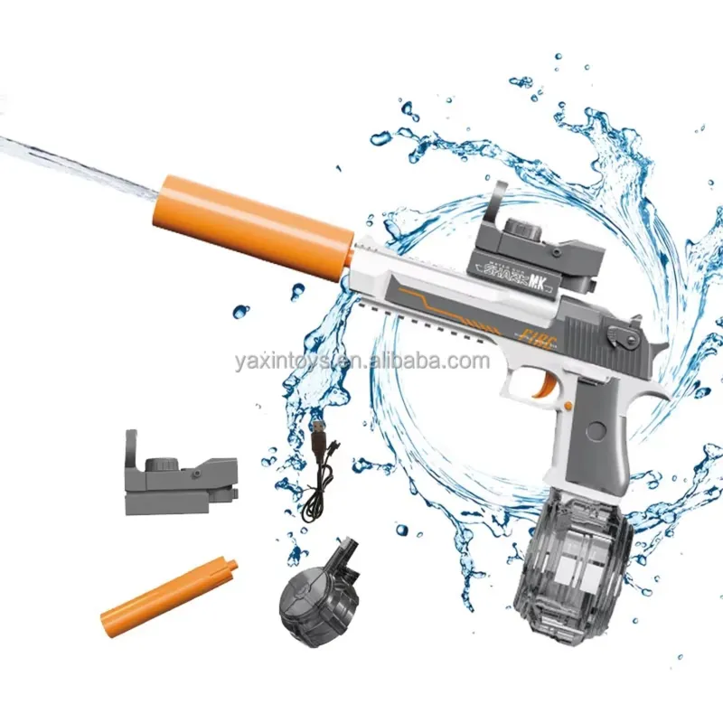 GENERICO - Pistola de Agua Eléctrica Automático con luz led Gris