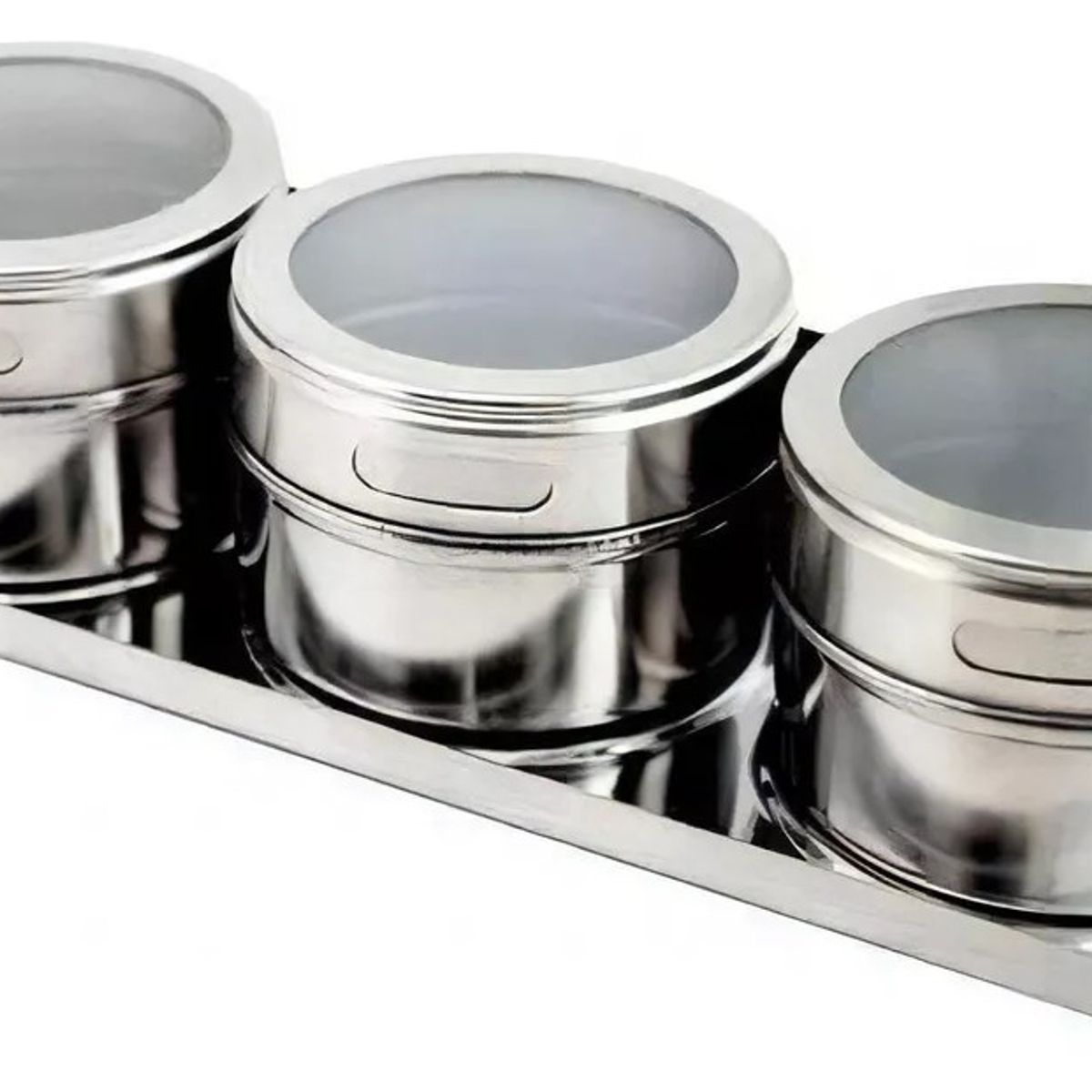GENERICO - Set x 3 Condimenteros Imantados de acero Inox.