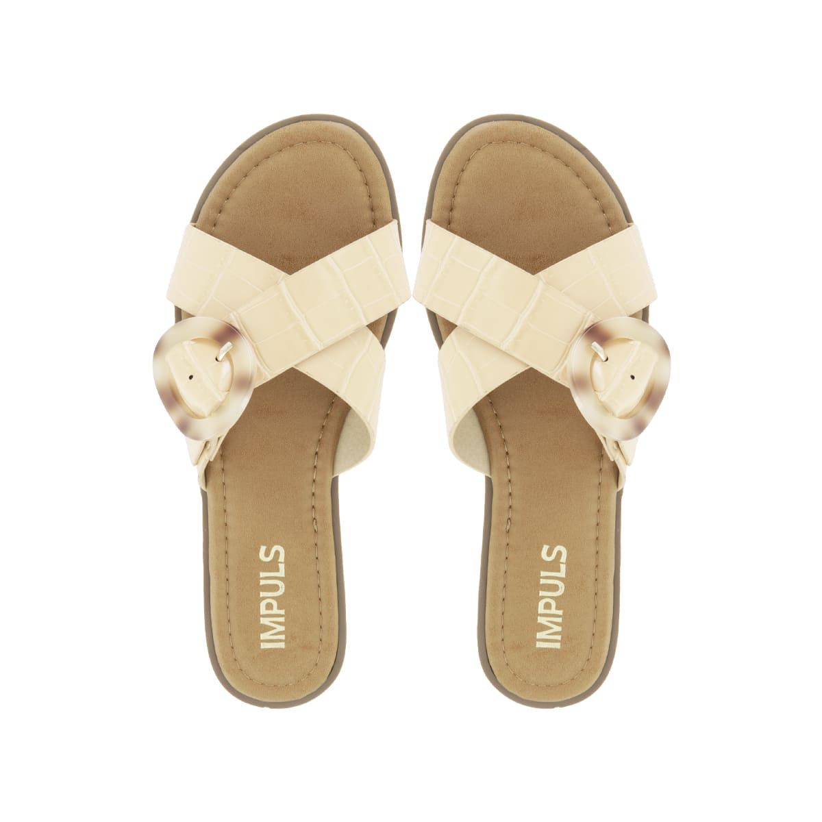 IMPULS - Sandalias Flats Mujer Impuls Aixa01 Beige