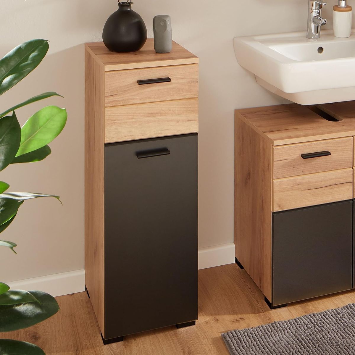 TU MESITA - Cómoda Simple para Baño Irina color MarrónNegro TU MESITA