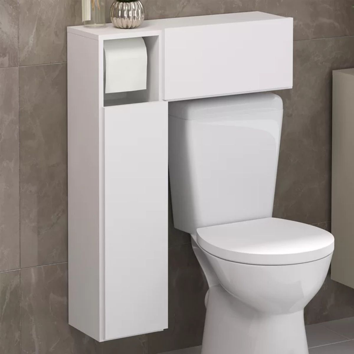 TU MESITA - Mueble de Baño Flotante con Porta rollo Milena Color Blanco 2 puertas