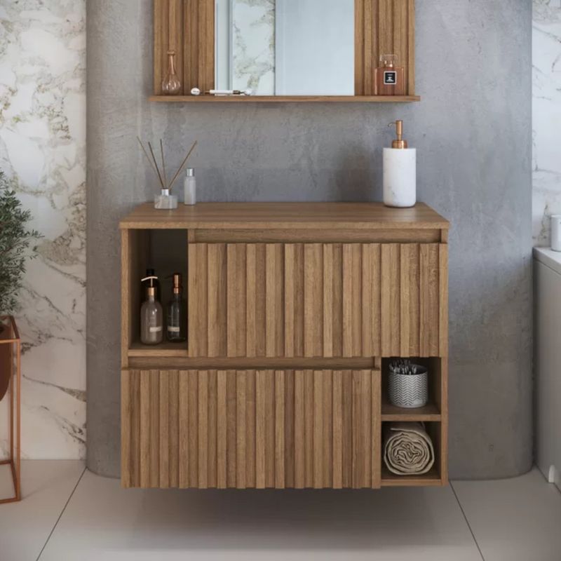 TU MESITA - Mueble Moderno de Baño Iván color Marrón 2 puertas TU MESITA