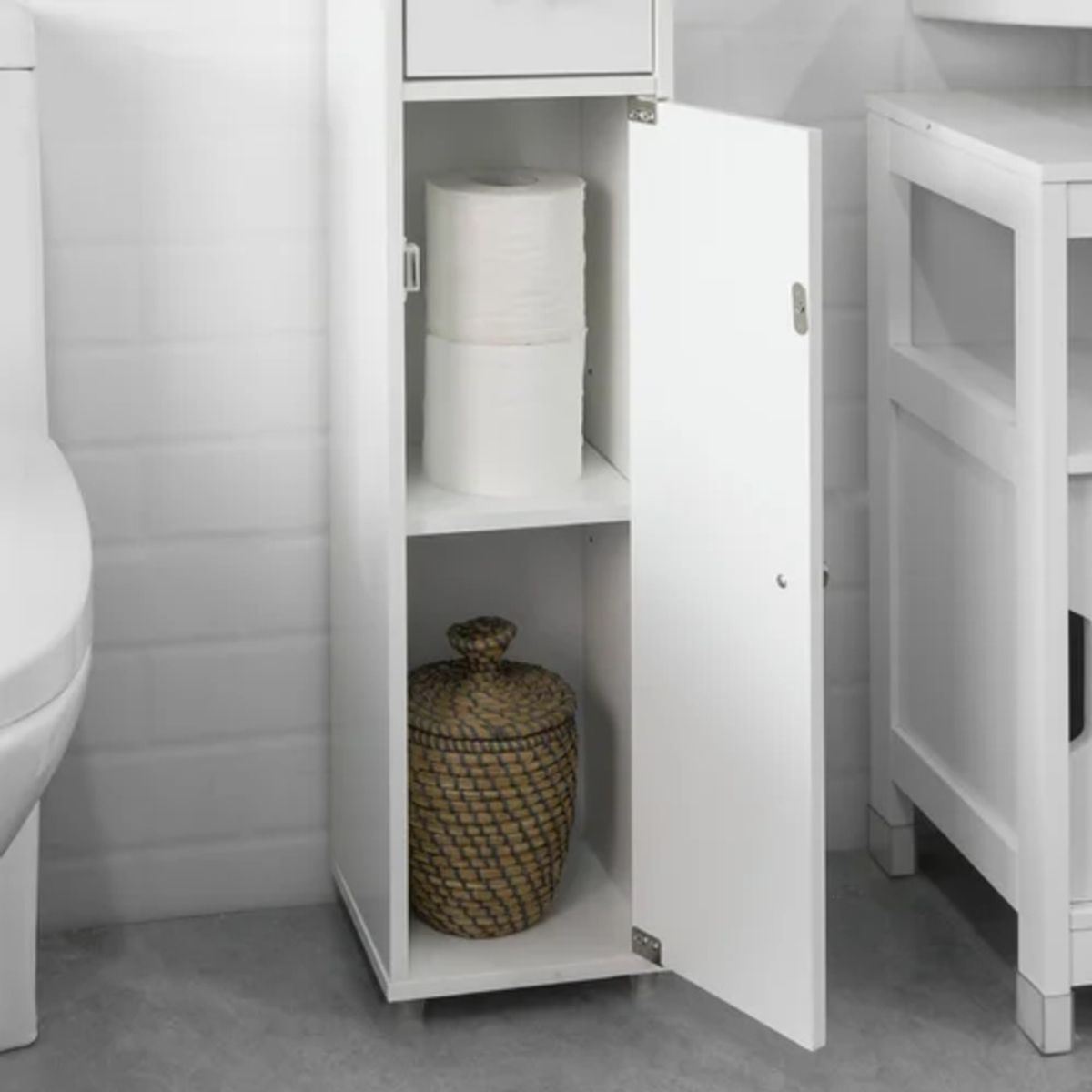 TU MESITA - Mueble de Baño Organizador Blanco 180 cm Alto TU MESITA