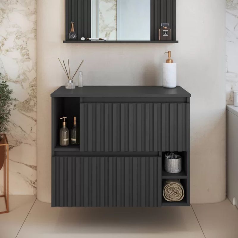 TU MESITA - Mueble Moderno de Baño Iván color Negro 2 puertas TU MESITA