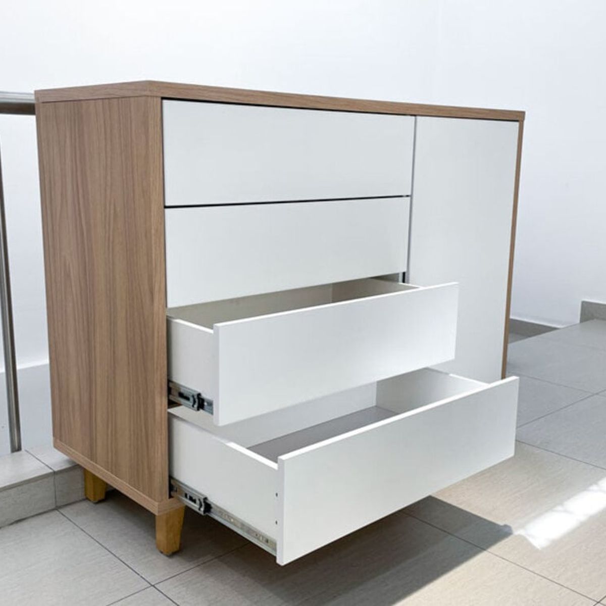 GENERICO - Aparador Moderno Hiki Blanco y Marrón R&R MUEBLES